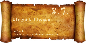 Wingert Tivadar névjegykártya